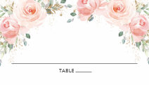 Chic Blush Pink Floral Gold Guest Name Place Card
