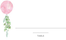 Pink Balloon Baby Shower Place Card