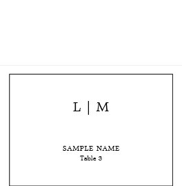 Lauren Black and White Monogram Elegant Wedding Table Number