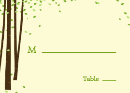 Forest Trees Wedding Flat Place Cards