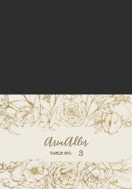 Gilded Floral   Cream and Gold Wedding Place Cards