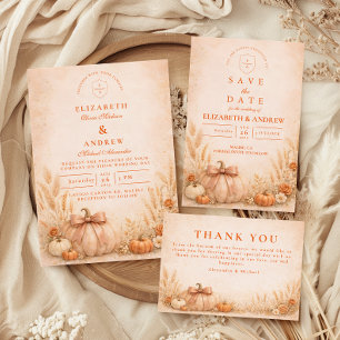 Coquette Bow Pumpkin Autumn Wedding Save The Date