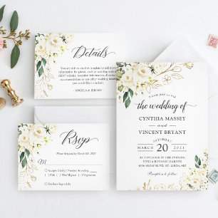Beautiful Ivory White Roses Floral Return Address Return Address Label