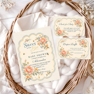 Grandmillennial Sweet Bee Baby Shower Invitation