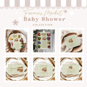 Green Farmers Market Baby Shower Registry Enclosure Card