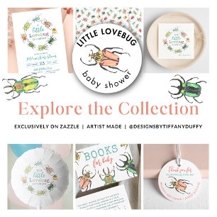 Baby Shower Watercolor Little Lovebug  Invitation