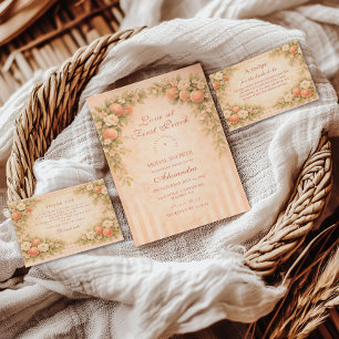 Peach & Petals Elegance Bridal Shower Napkin