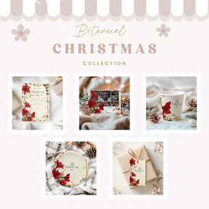 Red Amaryllis Rustic Christmas Invitation