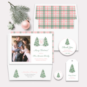 Elegant Christmas Tree Pink Baubles Return Address Return Address Label
