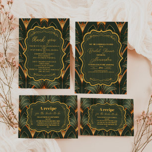 Elegant Geometric Art Deco Bridal Shower  Return Address Label