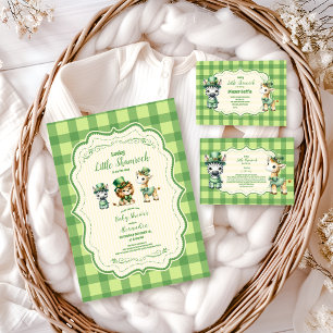 Safari Animlas Lucky Little Shamrock Baby Shower Invitation