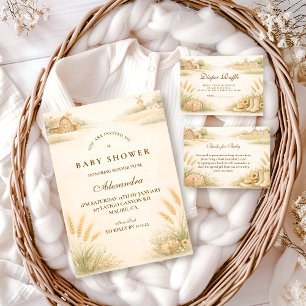 Rustic Farm Meadow Baby Shower Diapper Raffle Enclosure Card