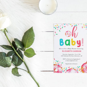 Doughnuts & Diapers Baby Sprinkle Cute Colourful F Postcard