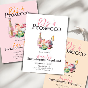 PJs Prosecco Spa Bachelorette Party Itinerary Invitation