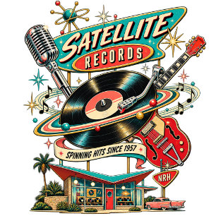 Satellite Records Vintage 1950s Atomic Era Men's T T-Shirt