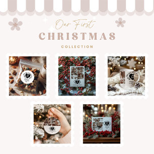Heart First Christmas as Mr & Mrs Classic Round Sticker