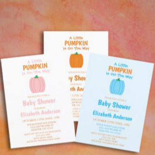 A Little Pumpkin Is On The Way Baby Shower Invitation