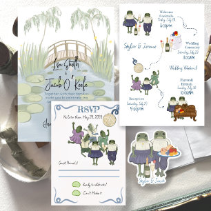 Hoppy Hour Illustrated Frogs Wedding
