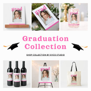 Photo Graduation Party Elegant Modern Script Banner