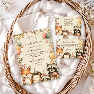 Woodland Party Animals Baby Shower Invitation