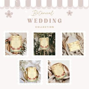 Lotus Art Nouveau Floral Wedding Invitation
