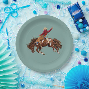 Vintage cowboy boots paper plate