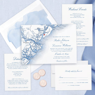 Elegant Hilton Head Weekend Events Wedding Enclosure Card