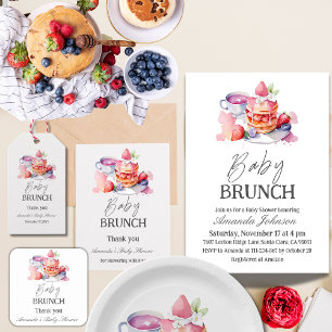 Watercolor Pancake Baby Brunch Shower Square Sticker
