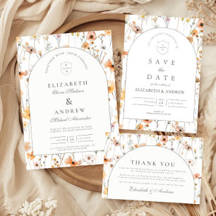 Minimalist Floral Arch Wedding Save The Date