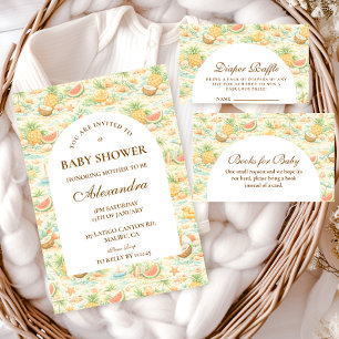 Coastal Tropical Fruits Baby Shower Napkin