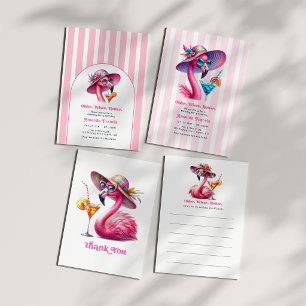 Older Wiser Hotter Hot Pink Birthday Cocktail Invitation