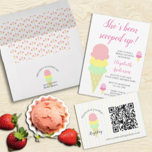 Scooped Up Ice Cream Bridal Shower Invitation