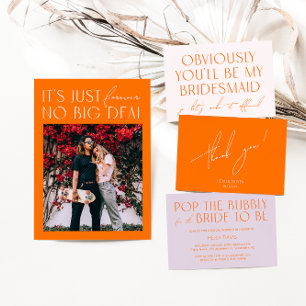 Funny Modern Minimal Pink No Games Bridal Shower I Invitation