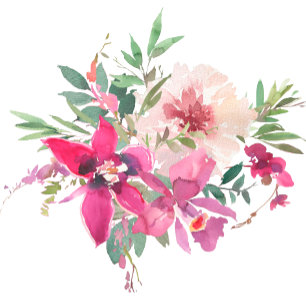 Watercolor Orchids & Roses Floral Wedding  All In One Invitation