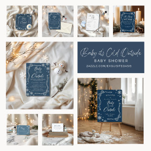 Frosty  Blue Bow Baby Word Scramble Game  Invitation