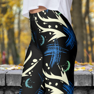 Dragon Slash on Black Capri Leggings
