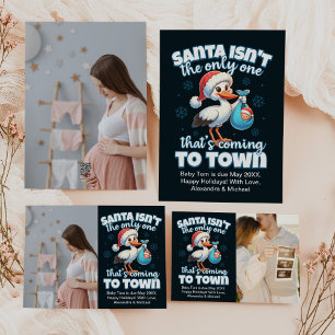 Funny Christmas Baby Pregnancy Announcement Classic Round Sticker