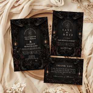 Dark Country Goth Wedding Save The Date