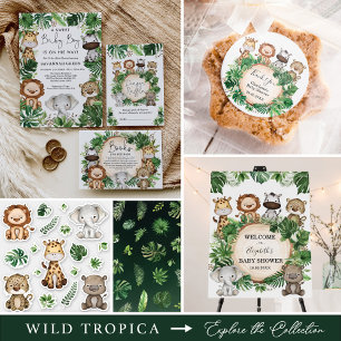 Jungle Who Knows Mummy Best Baby Shower Game Card