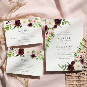 Blush Romance Wedding Reception Enclosure Card