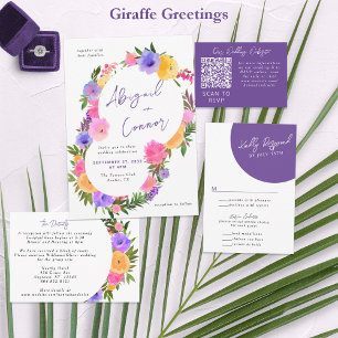 Vibrant Casual Magenta Violet Yellow All In One In All In One Invitation