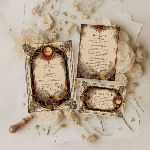 Vintage Celestial Art Nouveau Wedding Save The Date