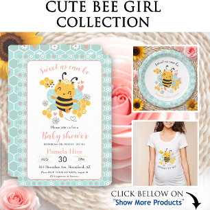 Sweet as Can Bee Baby Girl Baby Shower Invitation
