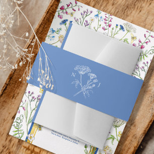 Wildflower floral watercolor art wedding rehearsal invitation