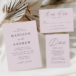 Lavender Purple Modern Elegance Wedding Invitation