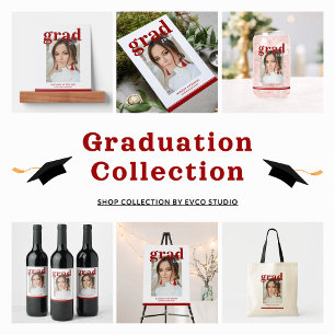 Photo Graduation Party Elegant Modern Script Can Glass