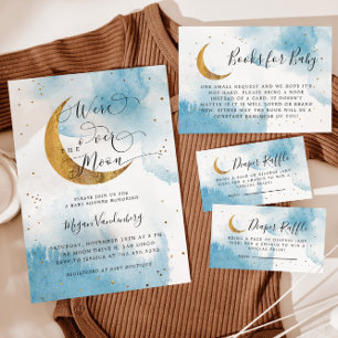Grey Gold Over The Moon Book Request Enclosure Card
