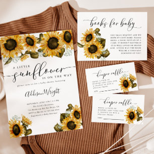 Sunflower Diaper Raffle Ticket Enclosure Card