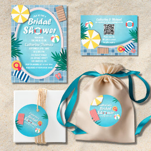 Tropical Pool Party Summer Bridal Shower  Favour Tags