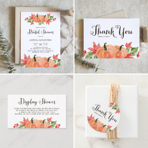 Watercolor Pumpkin Bridal Luncheon Invitatation